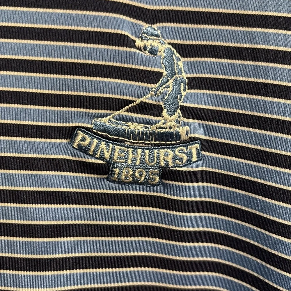 Peter Millar summer comfort golf polo short sleeve shirt blue stripes XXL - Picture 3 of 4